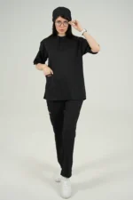 اسکراب پزشکی یقه دیپلمات اسپرت مشکی - Image 5