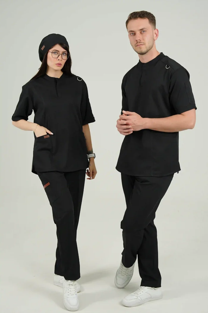 اسکراب پزشکی یقه دیپلمات اسپرت مشکی - Image 4