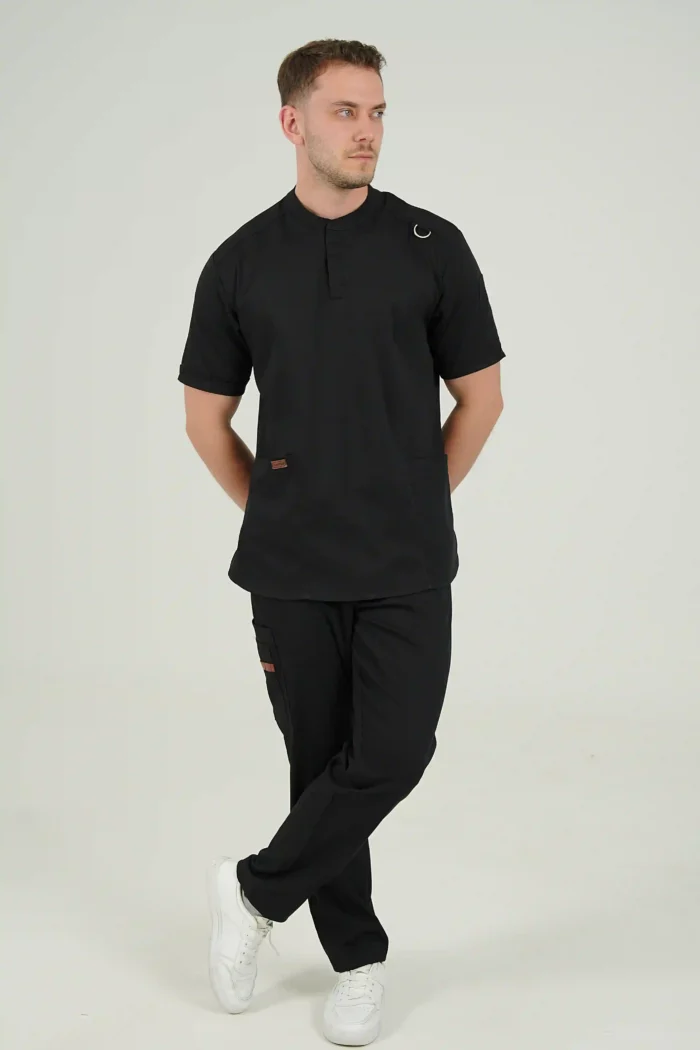 اسکراب پزشکی یقه دیپلمات اسپرت مشکی - Image 2