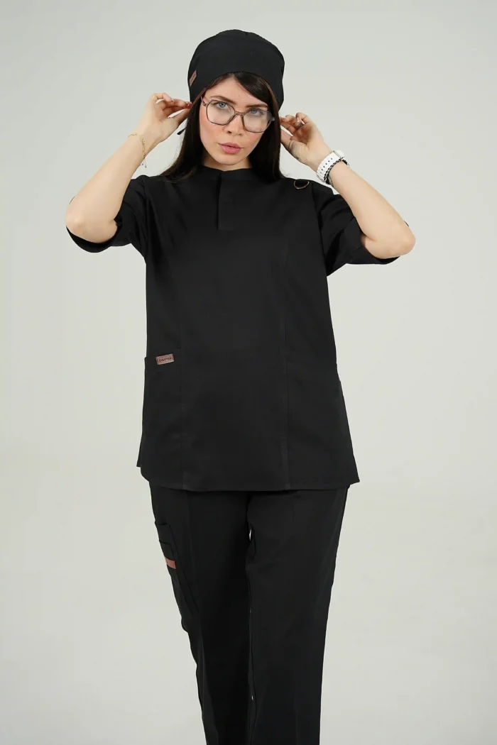 اسکراب پزشکی یقه دیپلمات اسپرت مشکی - Image 3