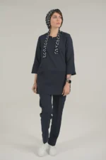 اسکراب زنانه آستین سه ربع سرمه ای پرشیا - Image 2