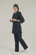 اسکراب زنانه آستین سه ربع سرمه ای پرشیا - Image 5