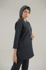 اسکراب زنانه آستین سه ربع سرمه ای پرشیا - Image 6