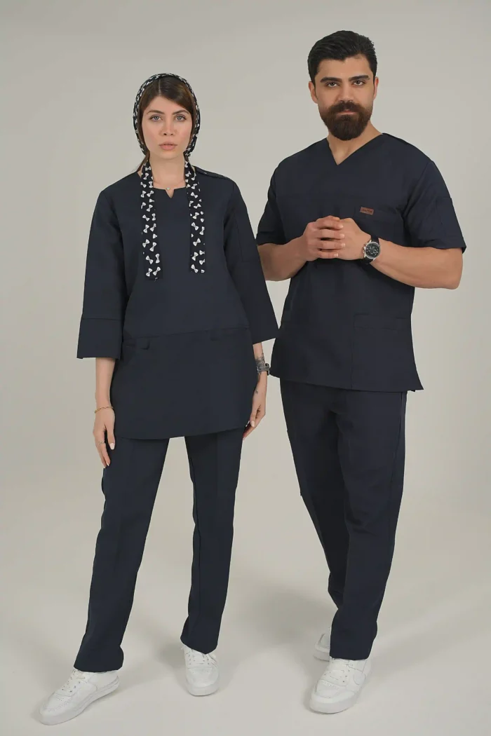 اسکراب زنانه آستین سه ربع سرمه ای پرشیا - Image 4