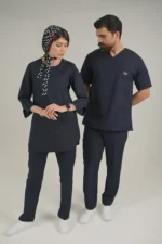 اسکراب زنانه آستین سه ربع سرمه ای پرشیا - Image 7