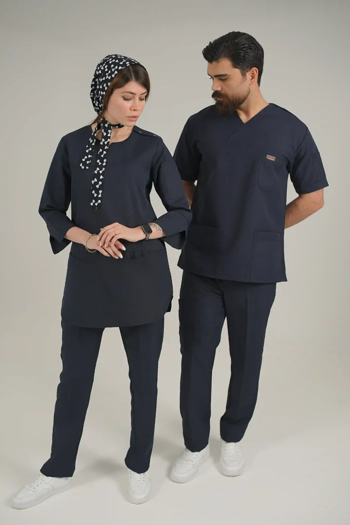 اسکراب زنانه آستین سه ربع سرمه ای پرشیا - Image 7