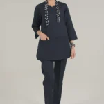 اسکراب زنانه آستین سه ربع سرمه ای پرشیا