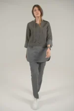 اسکراب زنانه آستین سه ربع طوسی - شکلاتی (دو رنگ) - Image 3