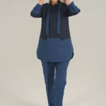 اسکراب زنانه آستین سه ربع سرمه ای _ درباری (دو رنگ)