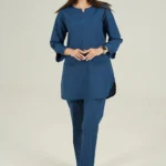 اسکراب زنانه آستین سه ربع آبی درباری پرشیا