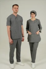 اسکراب زنانه آستین سه ربع طوسی پرشیا - Image 6