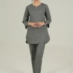 اسکراب زنانه آستین سه ربع طوسی پرشیا