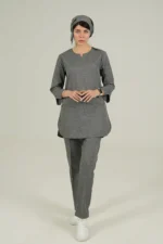 اسکراب زنانه آستین سه ربع طوسی پرشیا