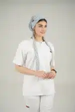 کلاه جراحی طوسی طرح قلب سفید مدل کراواتی - Image 2