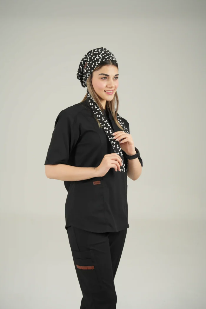کلاه جراحی مشکی طرح پاپیون مدل کراواتی - Image 3