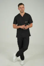 ست اسکراب یقه هفت مشکی - Image 2