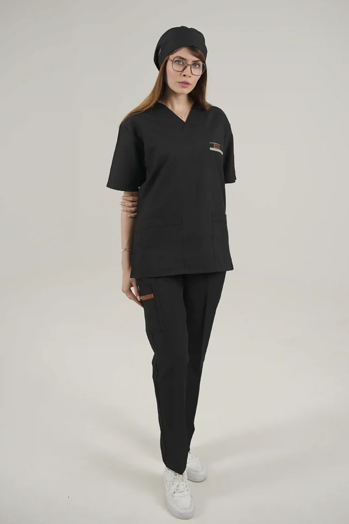 ست اسکراب یقه هفت مشکی - Image 5