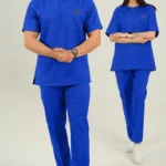 ست اسکراب یقه گرد آبی کاربنی