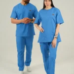 ست اسکراب یقه گرد آبی روشن
