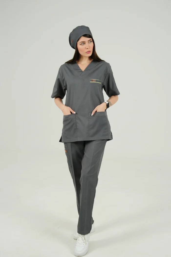 ست اسکراب یقه هفت طوسی - Image 7