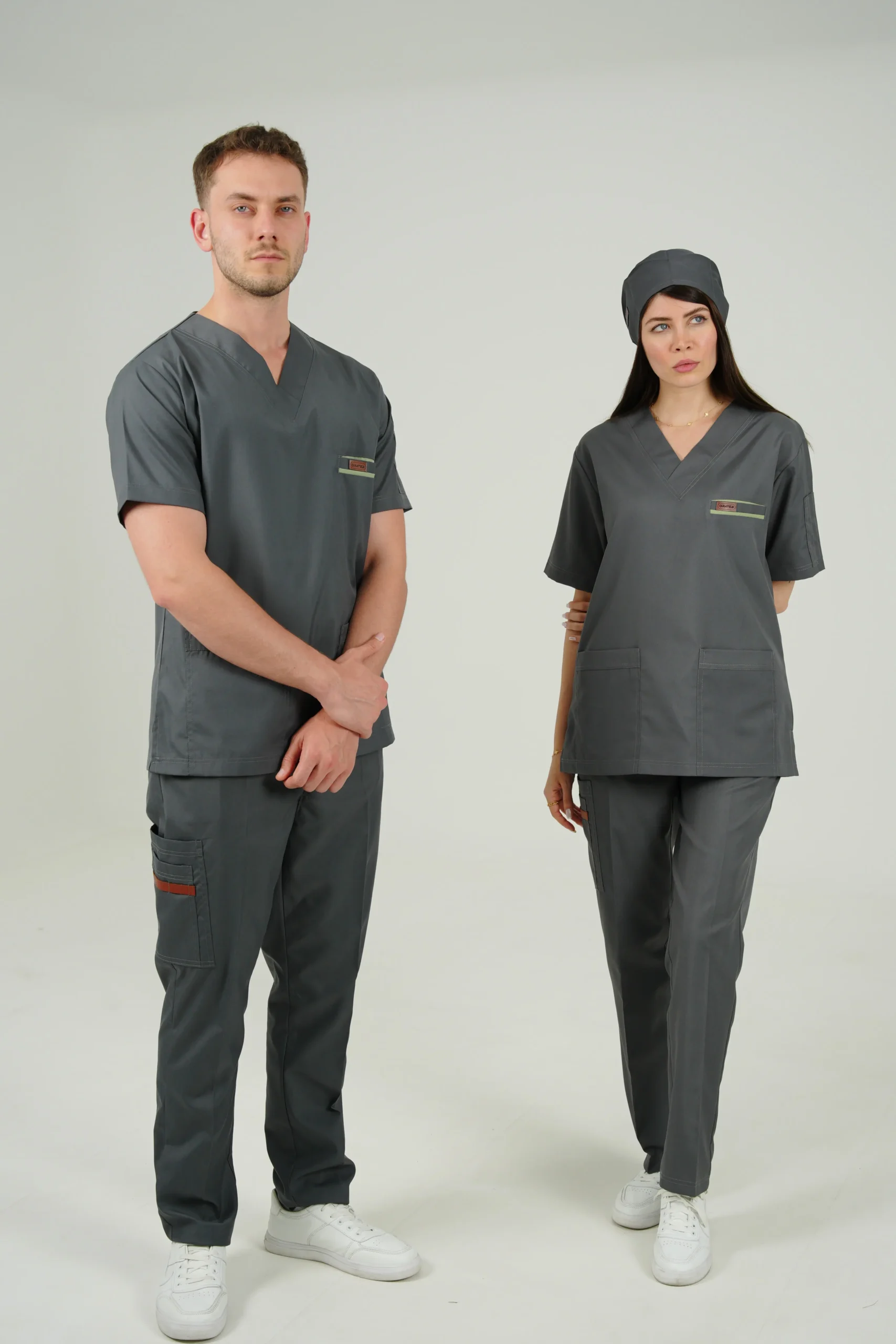 DSC01623 ست اسکراب یقه هفت طوسی - Image 1