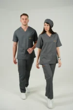 ست اسکراب یقه هفت طوسی - Image 3