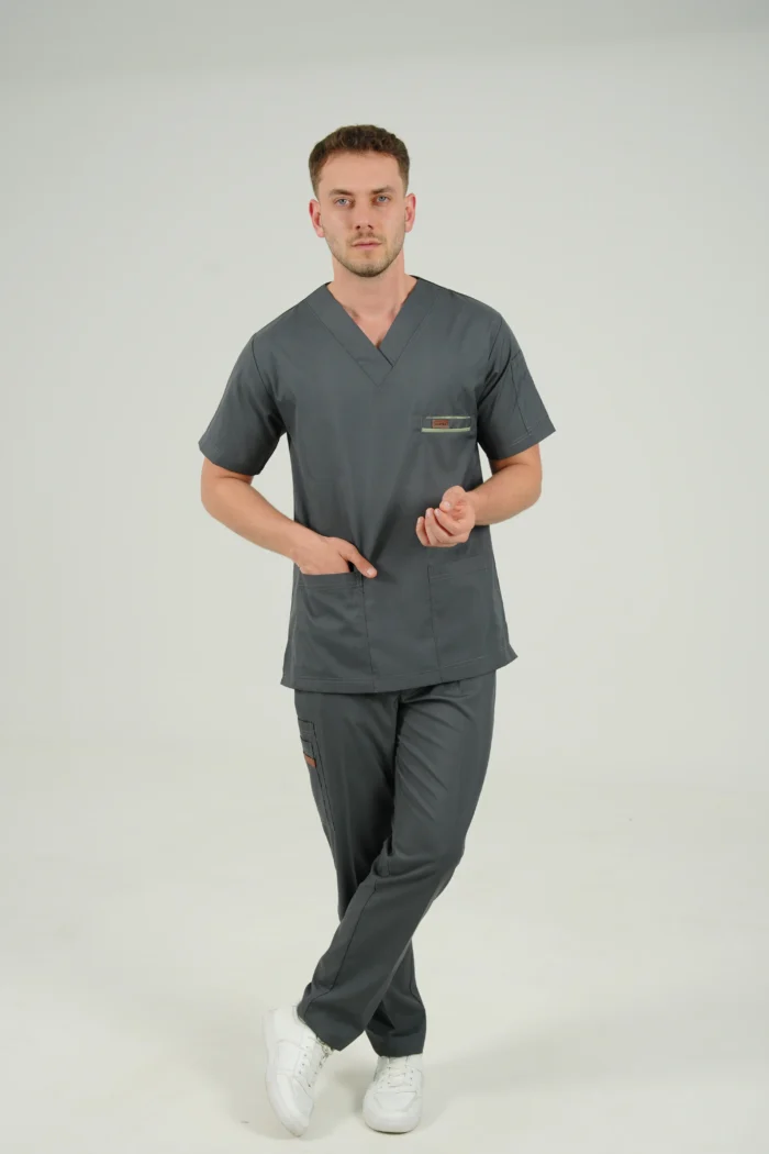 ست اسکراب یقه هفت طوسی - Image 4