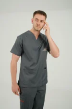 ست اسکراب یقه هفت طوسی - Image 6