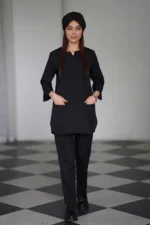 اسکراب زنانه آستین سه ربع مشکی پرشیا