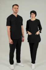 اسکراب زنانه آستین سه ربع مشکی پرشیا - Image 3