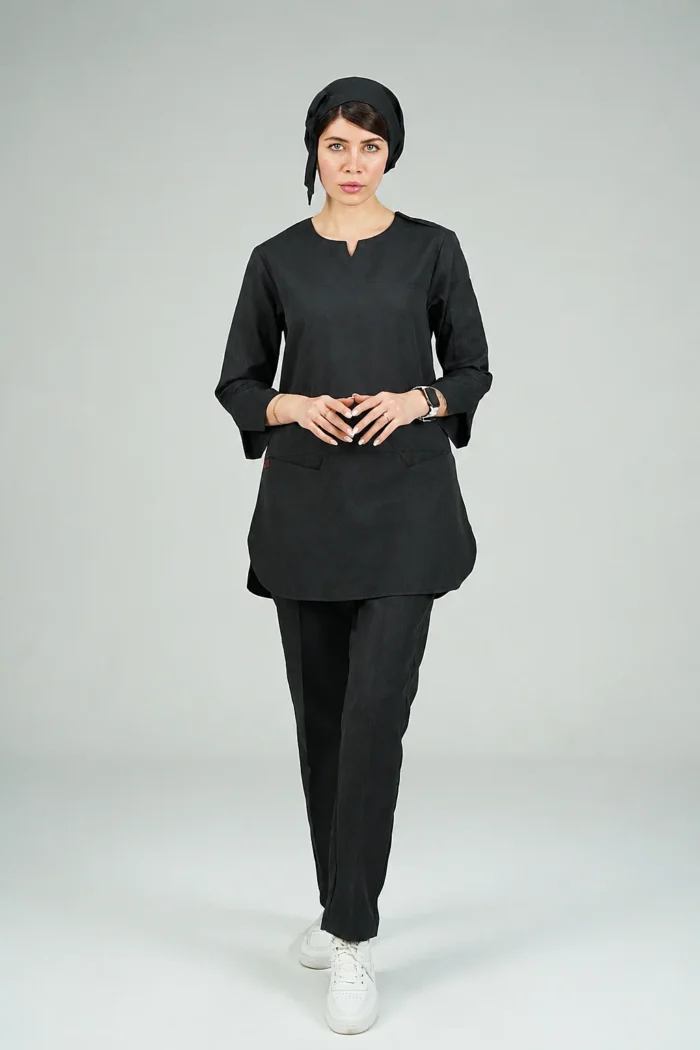 1000327982 اسکراب زنانه آستین سه ربع مشکی پرشیا - Image 1