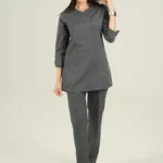 اسکراب زنانه آستین سه ربع طوسی