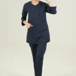 اسکراب زنانه آستین سه ربع سرمه ای