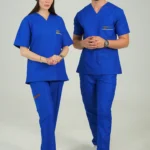 ست اسکراب یقه هفت آبی کاربنی