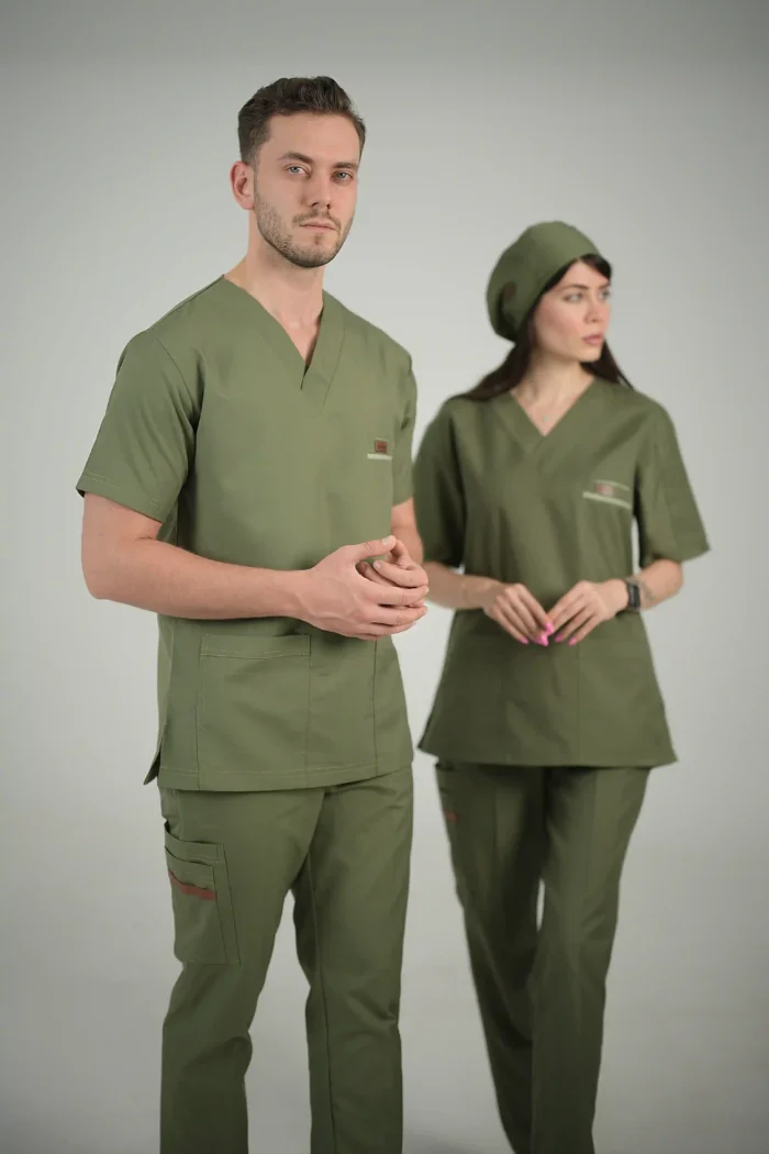 ست اسکراب یقه هفت سبز پسته ای - Image 7