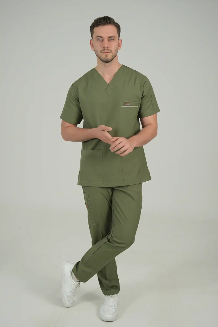 ست اسکراب یقه هفت سبز پسته ای - Image 5