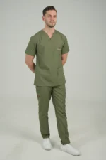 ست اسکراب یقه هفت سبز پسته ای - Image 2