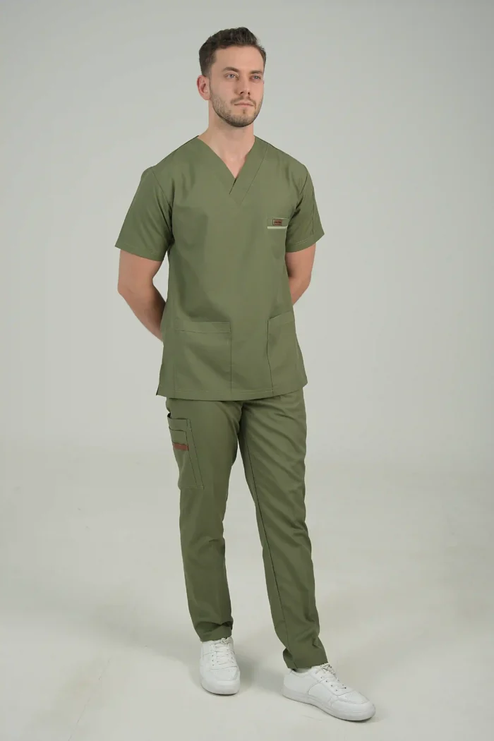 ست اسکراب یقه هفت سبز پسته ای - Image 2