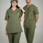 ست اسکراب یقه هفت سبز پسته ای