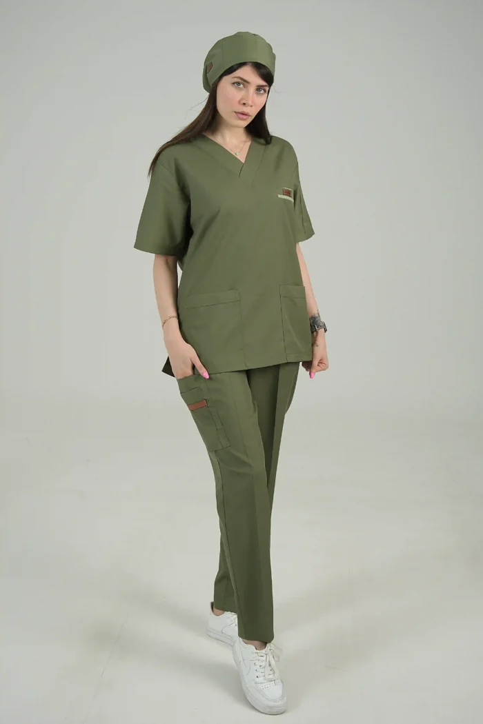 ست اسکراب یقه هفت سبز پسته ای - Image 6