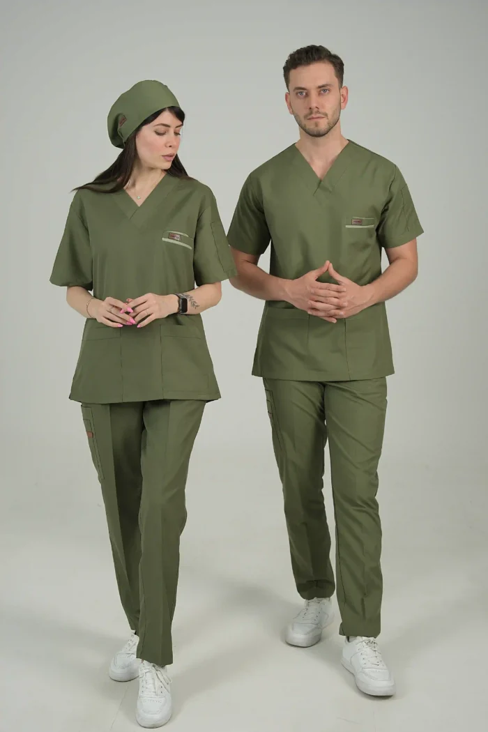 ست اسکراب یقه هفت سبز پسته ای - Image 4