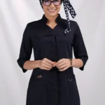 اسکراب زنانه کشی آستین سه ربع سرمه ای