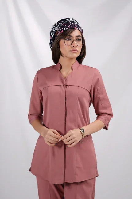 اسکراب زنانه کشی آستین سه ربع کالباسی