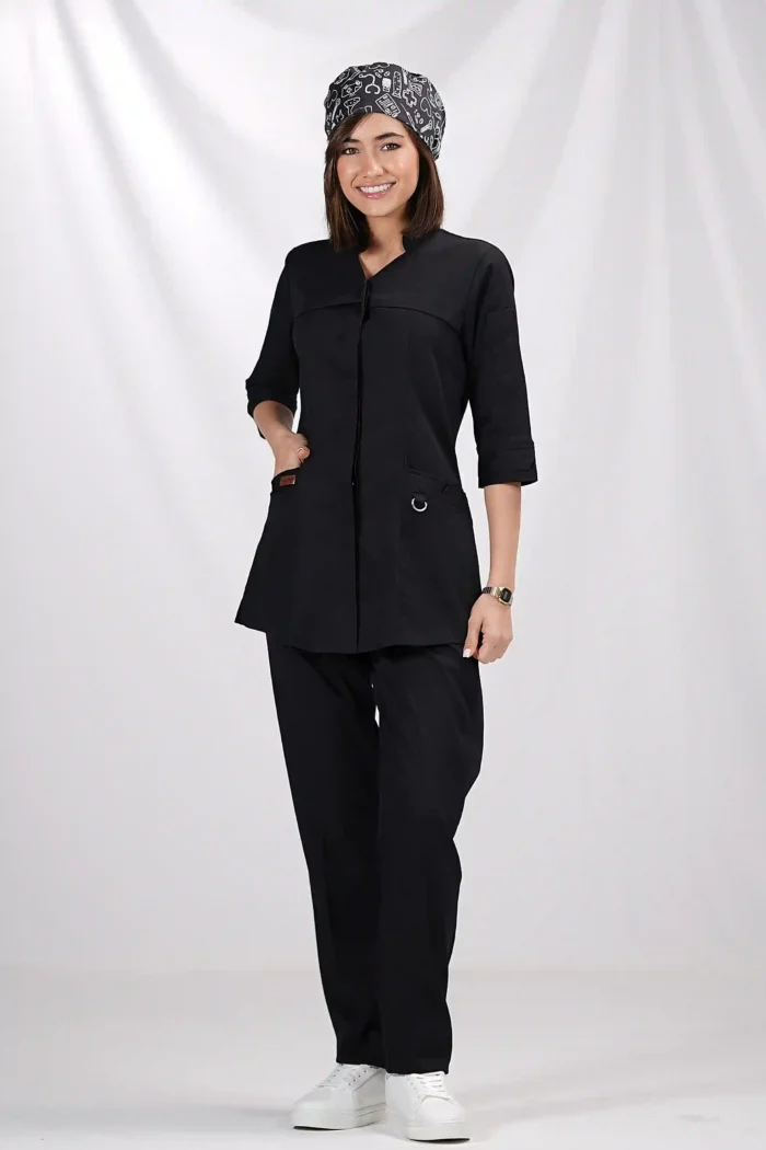 اسکراب زنانه کشی آستین سه ربع مشکی - Image 3