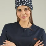 کلاه جراحی سرمه ای طرح پاپیون مدل ساده