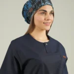 کلاه جراحی آبی-مشکی مدل ساده