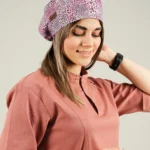کلاه جراحی پلنگی صورتی ساده