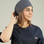 کلاه جراحی مشکی خال سفید ساده