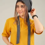 کلاه جراحی کراواتی مشکی طرح خالدار