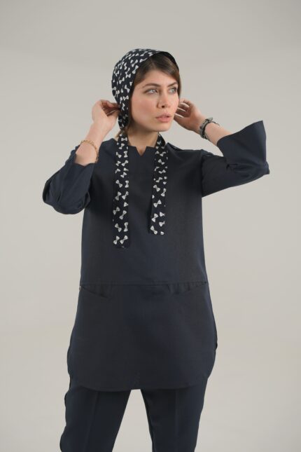کلاه جراحی کراواتی طرح پاپیون سرمه ای